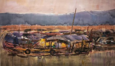 全国水彩名家笔下连家船民的安居故事